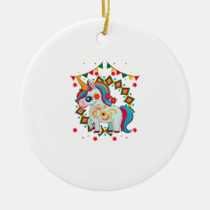 Unicorn Cinco De Mayo Party Cute Mexican Fiesta T- Ceramic Ornament