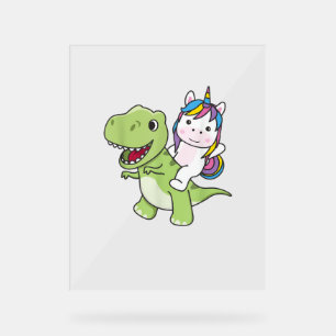 Unicorn Circule Sur Trex Cute Dinosaur Avec Unicor