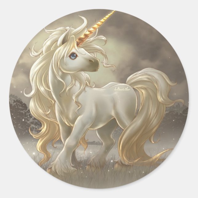 Unicorn Classic Round Sticker (Front)