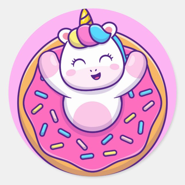 Unicorn Classic Round Sticker (Front)
