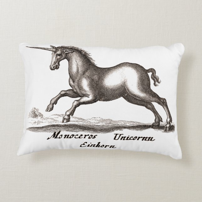 Unicorn Classic Running Magic Woodland Creature Accent Pillow (Back)