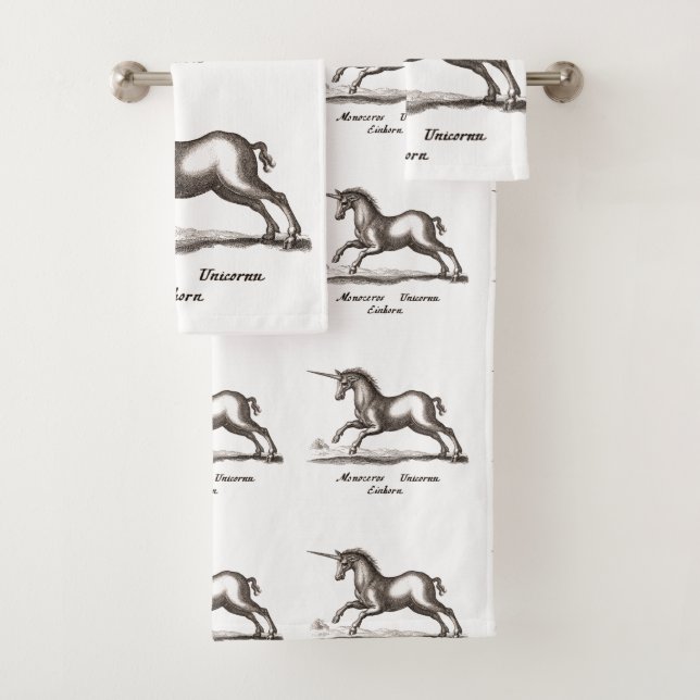 Unicorn Classic Running Magic Woodland Creature Bath Towel Set (Insitu)