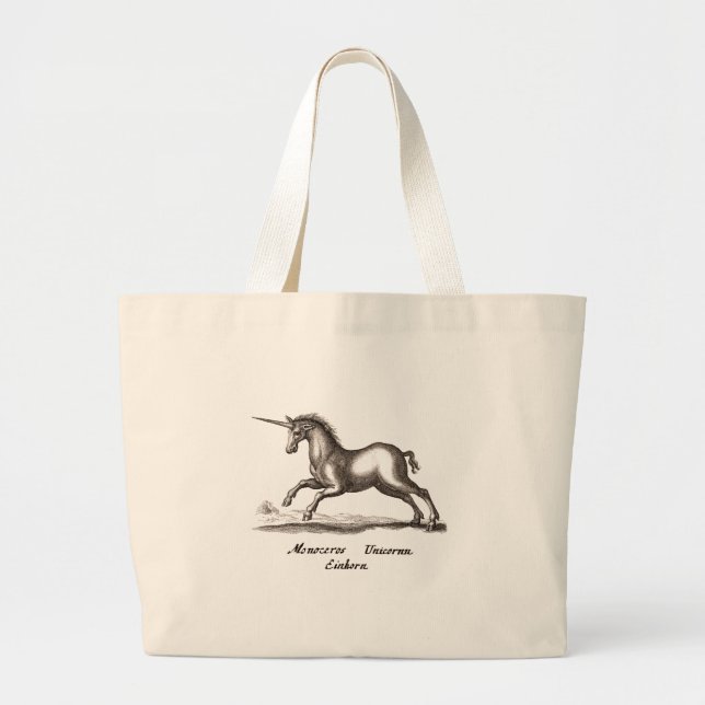 Unicorn Classic Running Magic Woodland Creature Large Tote Bag (Front)