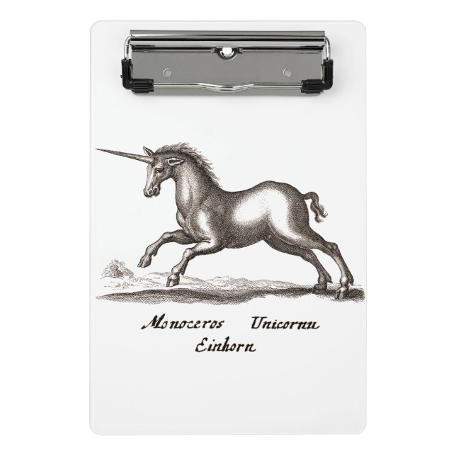 Unicorn Classic Running Magic Woodland Creature Mini Clipboard (Front)