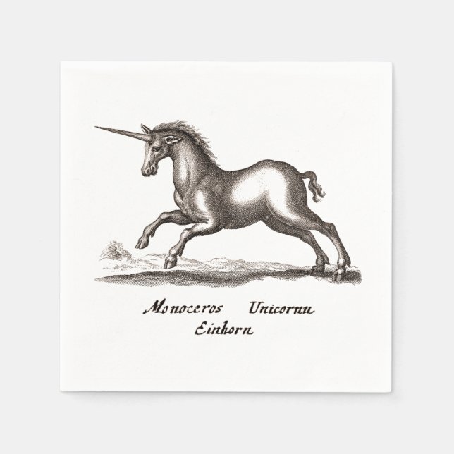Unicorn Classic Running Magic Woodland Creature Napkin (Front)