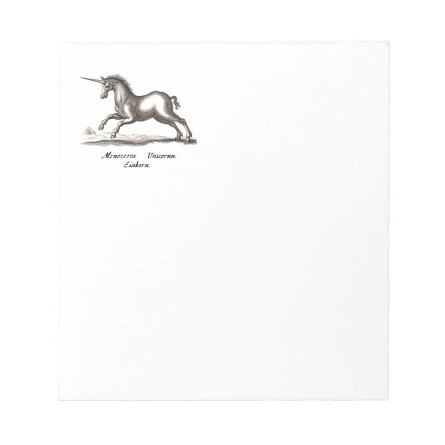 Unicorn Classic Running Magic Woodland Creature Notepad (Front)