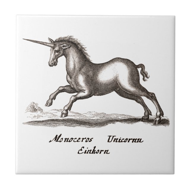 Unicorn Classic Running Magic Woodland Creature Tile (Front)