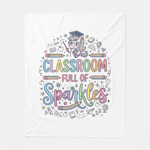 Unicorn Classroom Full of Sparkles Original Merch Fleece Blanket