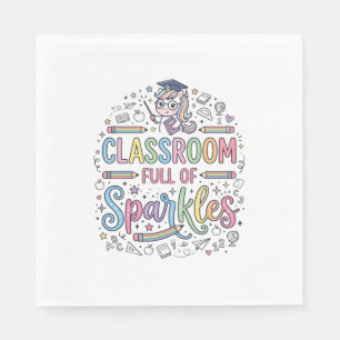 Unicorn Classroom Full of Sparkles Original Merch  Napkin