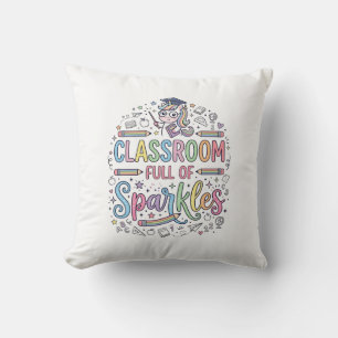 Unicorn Classroom Full of Sparkles Original Merch  Throw Pillow