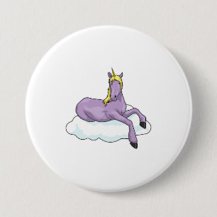Unicorn Cloud 3 Inch Round Button