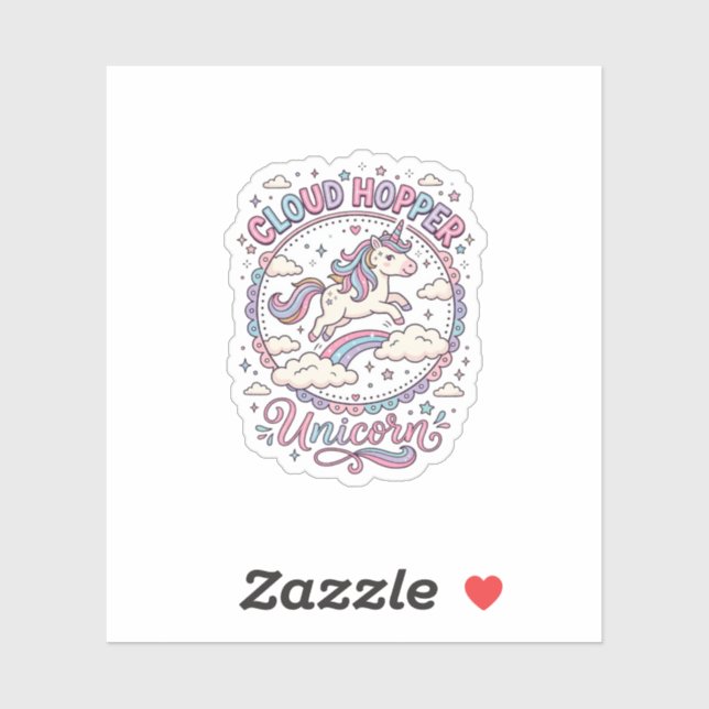 Unicorn Cloud Hopper Unicorn Playful Cute Gift Des (Sheet)