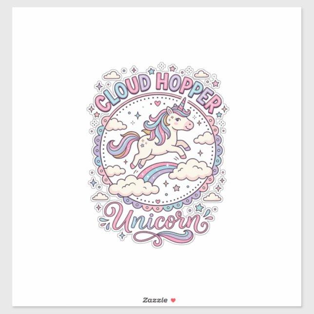 Unicorn Cloud Hopper Unicorn Playful Cute Gift Des (Sheet)