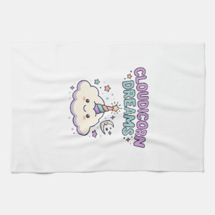 Unicorn Cloudicorn Dreams Trendy Graphic Tee Desig Kitchen Towel