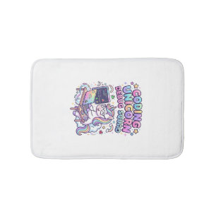 Unicorn Coding Unicorn Debug Squad Charming Market Bath Mat