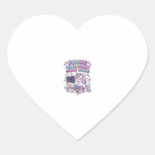 Unicorn Coding Unicorn Debug Squad Charming Market Heart Sticker