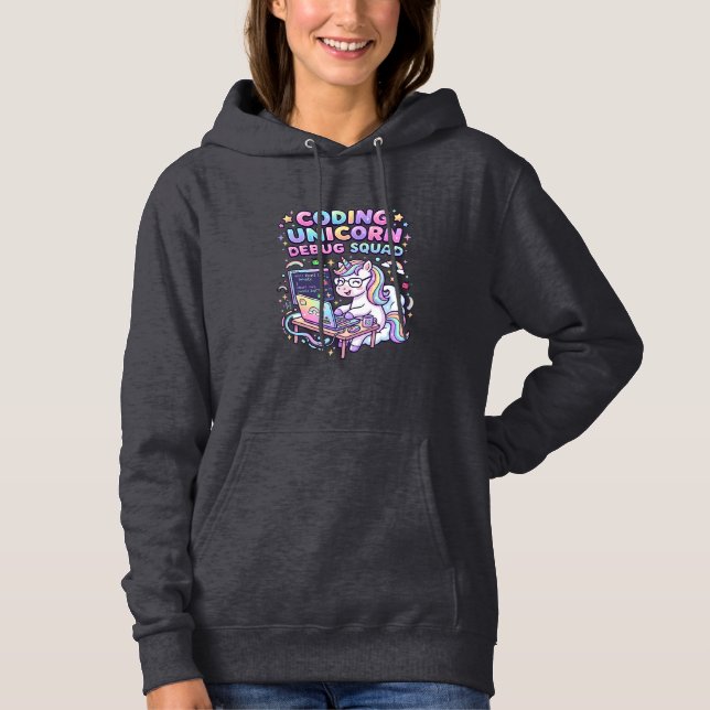Unicorn Coding Unicorn Debug Squad Charming Market Hoodie (Front)