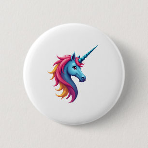 Unicorn Colorful Tie-Dye Unicorn Horse T-Shirt, Sm 2 Inch Round Button