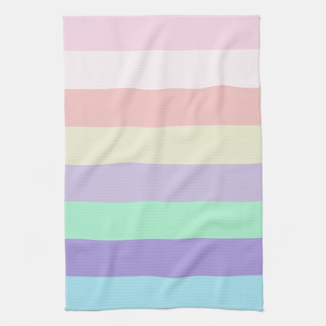 Unicorn Colour Stripes  Kitchen Towel (Vertical)