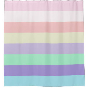 Unicorn Colour Stripes Shower Curtain