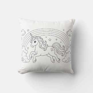 Unicorn Colouring Book Pillow | Kids Room Decor
