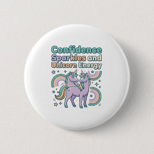 Unicorn Confidence Sparkles and Unicorn Energy Tre 2 Inch Round Button