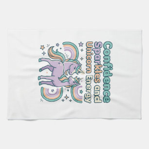 Unicorn Confidence Sparkles and Unicorn Energy Tre Kitchen Towel