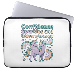 Unicorn Confidence Sparkles and Unicorn Energy Tre Laptop Sleeve