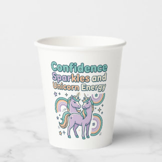 Unicorn Confidence Sparkles and Unicorn Energy Tre Paper Cups