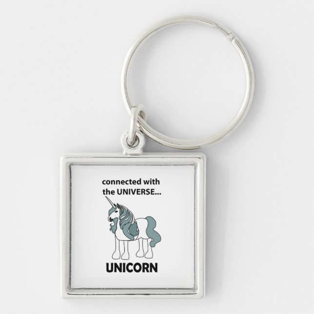 Unicorn Connected With The Universe Unicorn Keychain (Front)