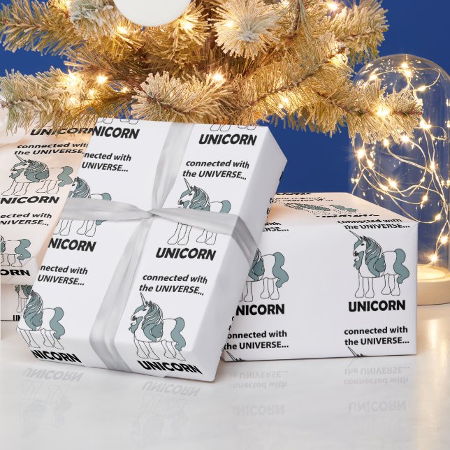 Unicorn Connected With The Universe Unicorn Wrapping Paper (Holidays)