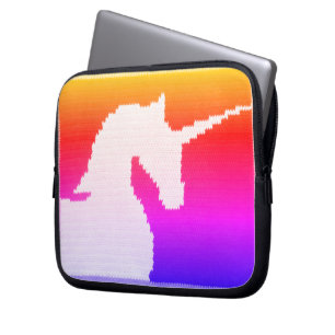 Unicorn Cool Artisan Crochet Print Electronics Bag