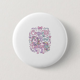 Unicorn Coquette Bow Unicorn Cute Pastel Graphic T 2 Inch Round Button