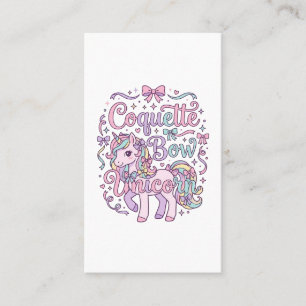 Unicorn Coquette Bow Unicorn Cute Pastel Graphic T Business Card