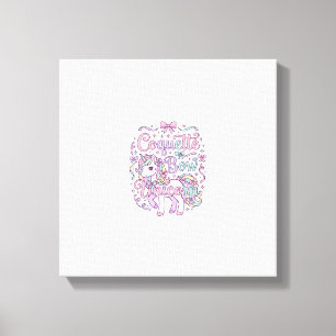 Unicorn Coquette Bow Unicorn Cute Pastel Graphic T Canvas Print