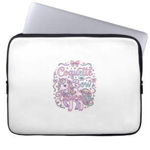Unicorn Coquette Bow Unicorn Cute Pastel Graphic T Laptop Sleeve