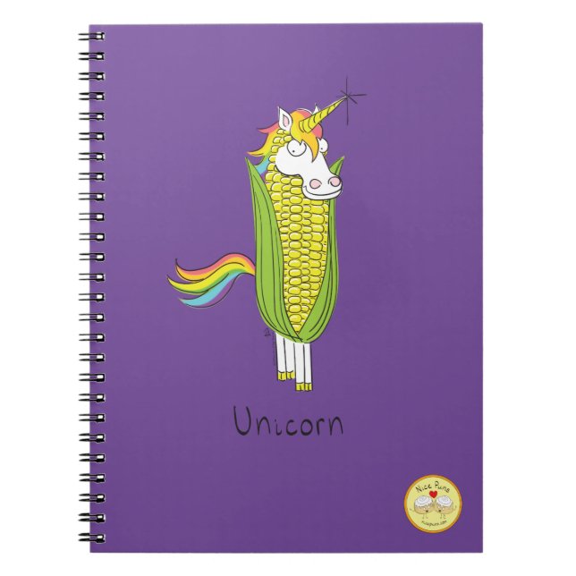 Unicorn Corn Funny Kids Notebook (Front)