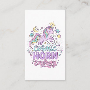 Unicorn Cosmic Horn Energy Cute Pastel Graphic Tee Business Card