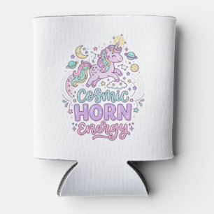 Unicorn Cosmic Horn Energy Cute Pastel Graphic Tee Can Cooler