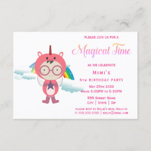 Unicorn costume party invitation