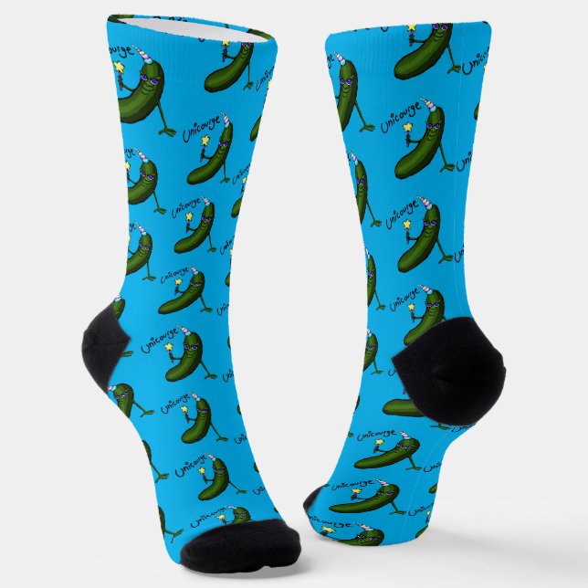 Unicorn Courgette Novelty Socks (Angled)