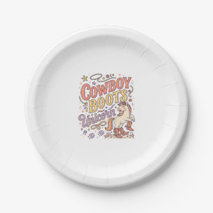 Unicorn Cowboy Boots Unicorn Whimsical Zazzle Desi Paper Plate