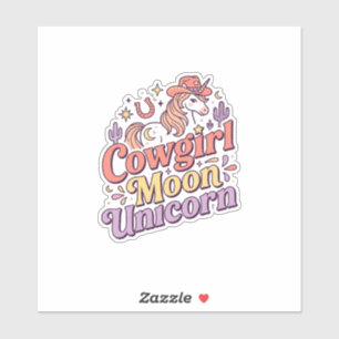 Unicorn Cowgirl Moon Unicorn Whimsical Merch Desig