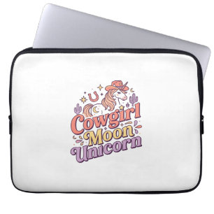 Unicorn Cowgirl Moon Unicorn Whimsical Merch Desig Laptop Sleeve