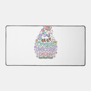 Unicorn Cowgirl Unicorn Energy Cute Pastel Product Desk Mat