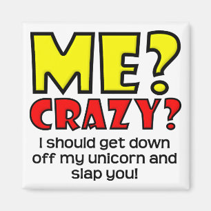 Unicorn Crazy Funny  Fridge Magnet Refrigerator