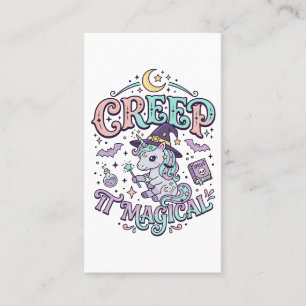 Unicorn Creep It Magical Retro Style T-Shirt Desig Business Card