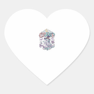 Unicorn Creep It Magical Retro Style T-Shirt Desig Heart Sticker