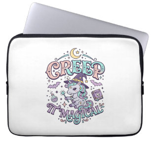 Unicorn Creep It Magical Retro Style T-Shirt Desig Laptop Sleeve