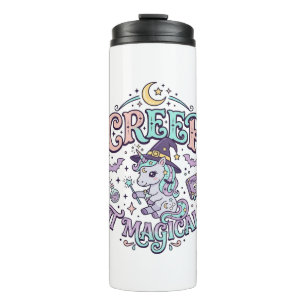 Unicorn Creep It Magical Retro Style T-Shirt Desig Thermal Tumbler